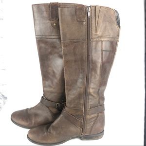 Marc Fisher Zip Riding Boots Sz 8M Brown 313.120